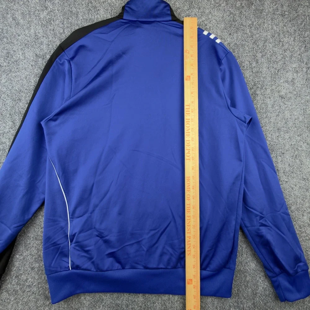 Adidas Mens Blue Black Colorblock Full Zip Track Jacket V38046 Size Medium